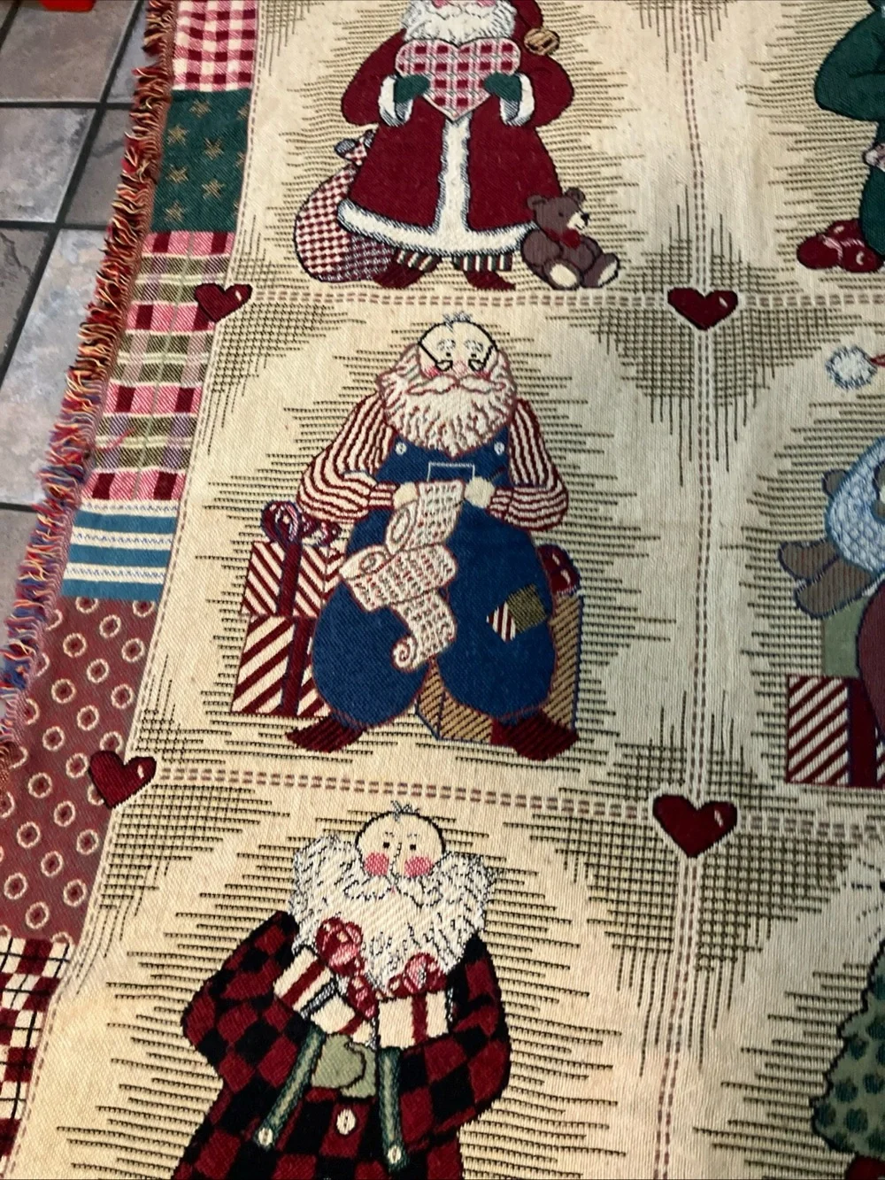 O. S. Buck Baldwin Holiday Santa Patchwork Throw Blanket - Multi